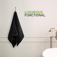 Belmont Viscose Stripe Black Towels 100% Cotton Hotel Quality Super Absorbent 10 Piece Bale Set, 4 Hand Towel & 12 Face Cloths by OLIVIA ROCCO Towels