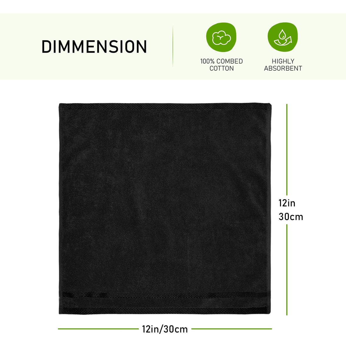 Belmont Viscose Stripe Black Towels 100% Cotton Hotel Quality Super Absorbent 10 Piece Bale Set, 4 Hand Towel & 12 Face Cloths by OLIVIA ROCCO Towels