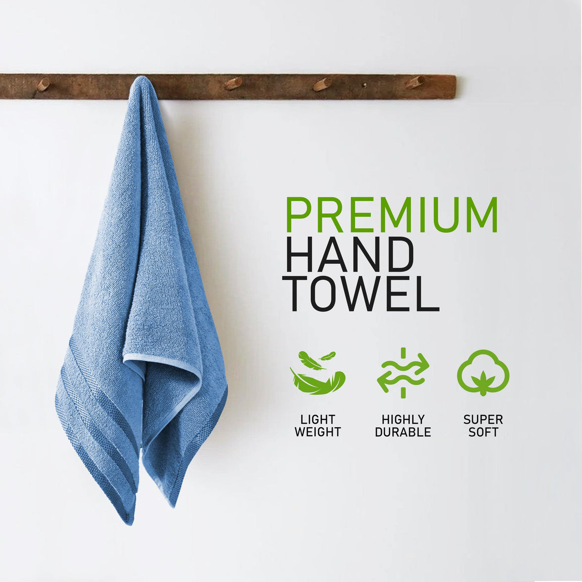 Belmont Viscose Stripe Blue Towels 100% Cotton Hotel Quality Super Absorbent 10 Piece Bale Set, 4 Hand Towel & 12 Face Cloths by OLIVIA ROCCO Towels