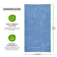 Belmont Viscose Stripe Blue Towels 100% Cotton Hotel Quality Super Absorbent 10 Piece Bale Set, 4 Hand Towel & 12 Face Cloths by OLIVIA ROCCO Towels