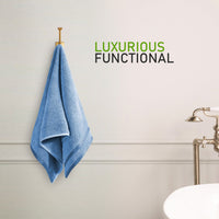 Belmont Viscose Stripe Blue Towels 100% Cotton Hotel Quality Super Absorbent 10 Piece Bale Set, 4 Hand Towel & 12 Face Cloths by OLIVIA ROCCO Towels