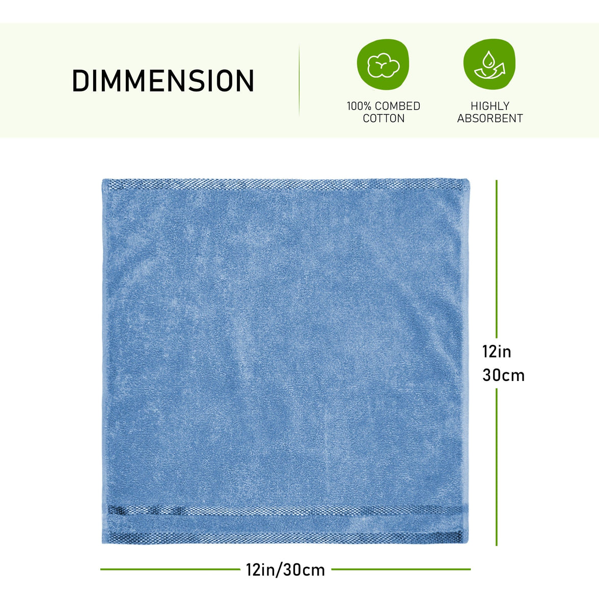 Belmont Viscose Stripe Blue Towels 100% Cotton Hotel Quality Super Absorbent 10 Piece Bale Set, 4 Hand Towel & 12 Face Cloths by OLIVIA ROCCO Towels