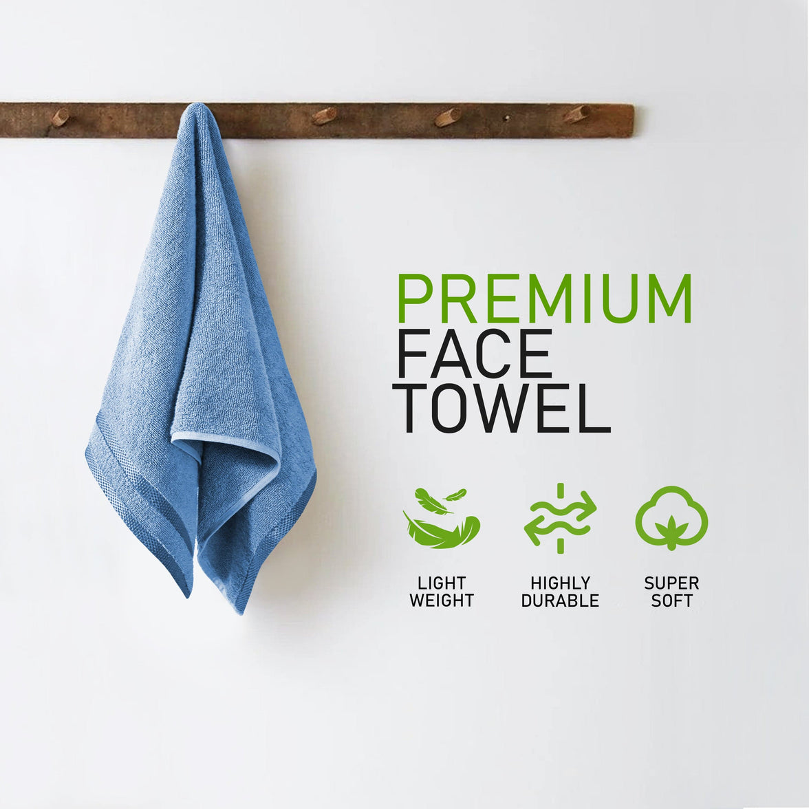 Belmont Viscose Stripe Blue Towels 100% Cotton Hotel Quality Super Absorbent 10 Piece Bale Set, 4 Hand Towel & 12 Face Cloths by OLIVIA ROCCO Towels