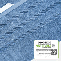 Belmont Viscose Stripe Blue Towels 100% Cotton Hotel Quality Super Absorbent 10 Piece Bale Set, 4 Hand Towel & 12 Face Cloths by OLIVIA ROCCO Towels