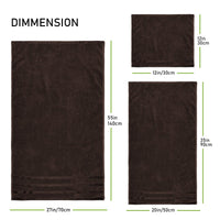 Belmont Viscose Stripe Brown Towels 100% Cotton Hotel Quality Super Absorbent 10 Piece Bale Set, 4 Hand Towel & 12 Face Cloths by OLIVIA ROCCO Towels