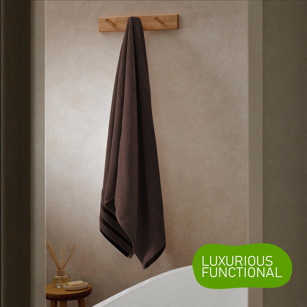 Belmont Viscose Stripe Brown Towels 100% Cotton Hotel Quality Super Absorbent 10 Piece Bale Set, 4 Hand Towel & 12 Face Cloths by OLIVIA ROCCO Towels