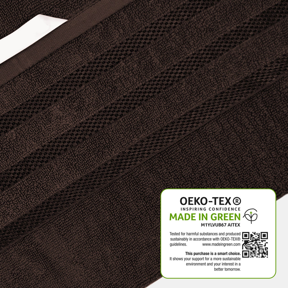Belmont Viscose Stripe Brown Towels 100% Cotton Hotel Quality Super Absorbent 10 Piece Bale Set, 4 Hand Towel & 12 Face Cloths by OLIVIA ROCCO Towels