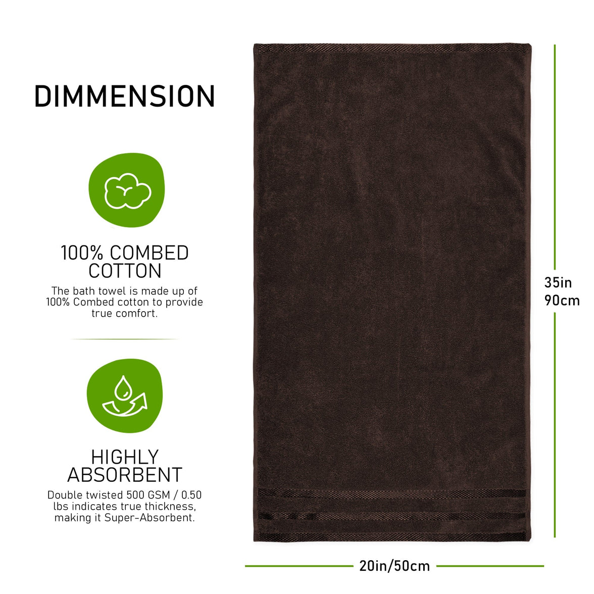 Belmont Viscose Stripe Brown Towels 100% Cotton Hotel Quality Super Absorbent 10 Piece Bale Set, 4 Hand Towel & 12 Face Cloths by OLIVIA ROCCO Towels