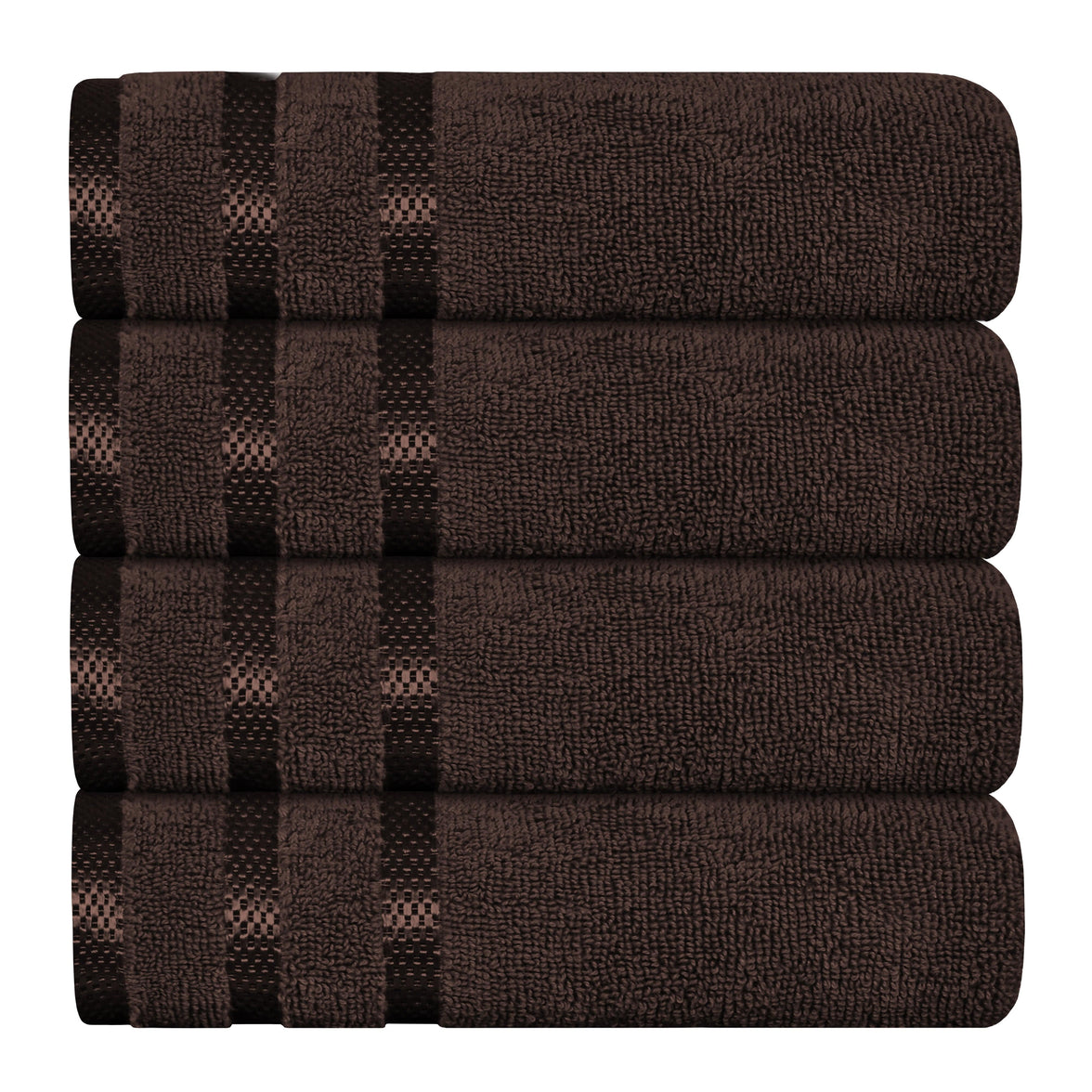Belmont Viscose Stripe Brown Towels 100% Cotton Hotel Quality Super Absorbent 10 Piece Bale Set, 4 Hand Towel & 12 Face Cloths by OLIVIA ROCCO 4 PK HAND TOWEL / BROWN Towels