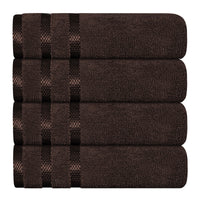 Belmont Viscose Stripe Brown Towels 100% Cotton Hotel Quality Super Absorbent 10 Piece Bale Set, 4 Hand Towel & 12 Face Cloths by OLIVIA ROCCO 4 PK HAND TOWEL / BROWN Towels
