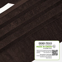 Belmont Viscose Stripe Brown Towels 100% Cotton Hotel Quality Super Absorbent 10 Piece Bale Set, 4 Hand Towel & 12 Face Cloths by OLIVIA ROCCO Towels