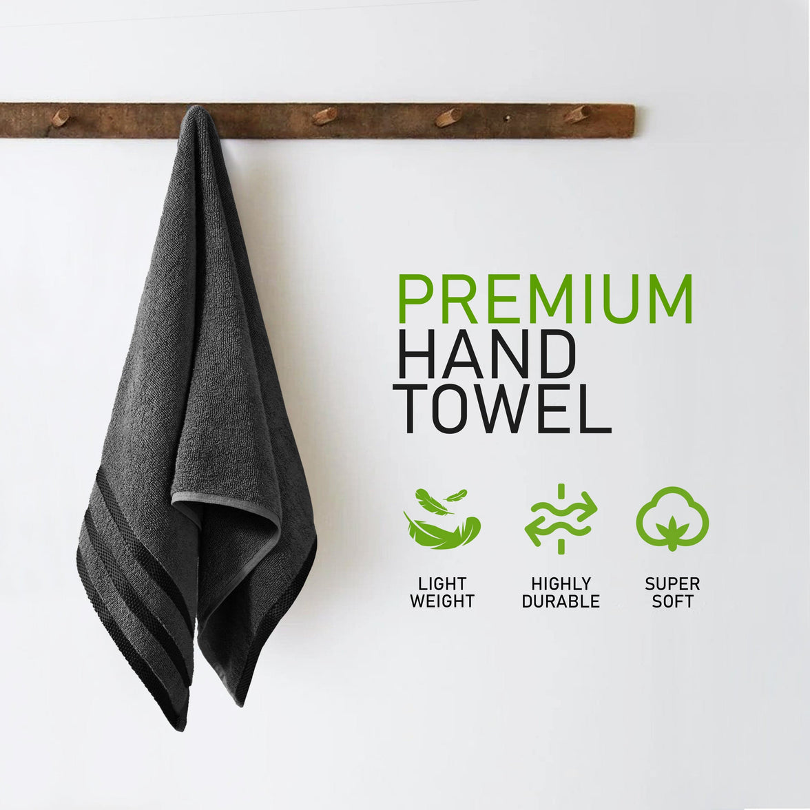 Belmont Viscose Stripe Grey Towels 100% Cotton Hotel Quality Super Absorbent 10 Piece Bale Set, 4 Hand Towel & 12 Face Cloths by OLIVIA ROCCO Towels