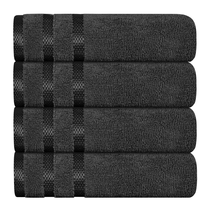 Belmont Viscose Stripe Grey Towels 100% Cotton Hotel Quality Super Absorbent 10 Piece Bale Set, 4 Hand Towel & 12 Face Cloths by OLIVIA ROCCO 4 PK HAND TOWEL / GREY Towels