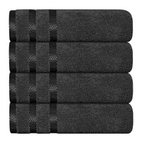 Belmont Viscose Stripe Grey Towels 100% Cotton Hotel Quality Super Absorbent 10 Piece Bale Set, 4 Hand Towel & 12 Face Cloths by OLIVIA ROCCO 4 PK HAND TOWEL / GREY Towels