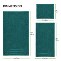 Belmont Viscose Stripe Jade Green Towels 100% Cotton Hotel Quality Super Absorbent 10 Piece Bale Set, 4 Hand Towel & 12 Face Cloths by OLIVIA ROCCO Towels