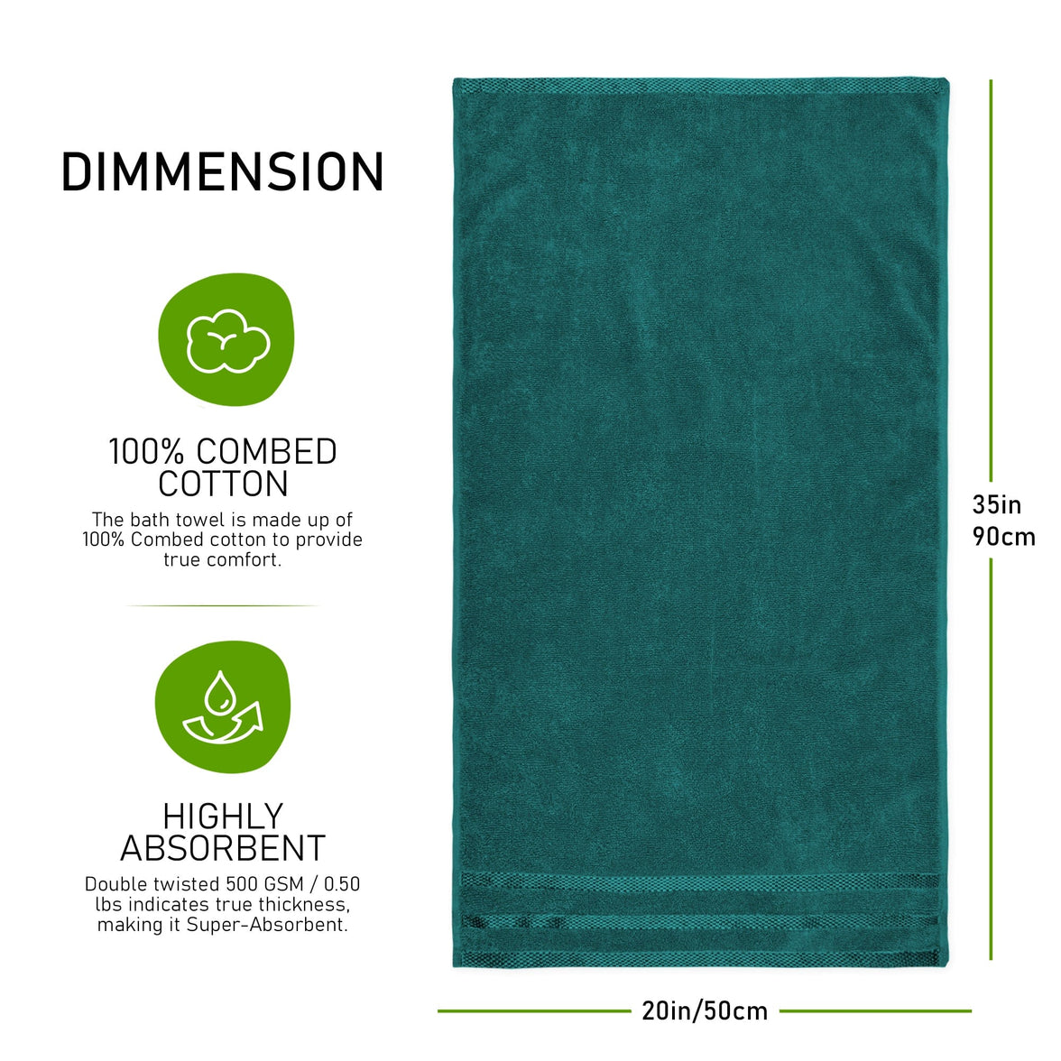 Belmont Viscose Stripe Jade Green Towels 100% Cotton Hotel Quality Super Absorbent 10 Piece Bale Set, 4 Hand Towel & 12 Face Cloths by OLIVIA ROCCO Towels