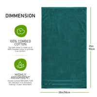 Belmont Viscose Stripe Jade Green Towels 100% Cotton Hotel Quality Super Absorbent 10 Piece Bale Set, 4 Hand Towel & 12 Face Cloths by OLIVIA ROCCO Towels