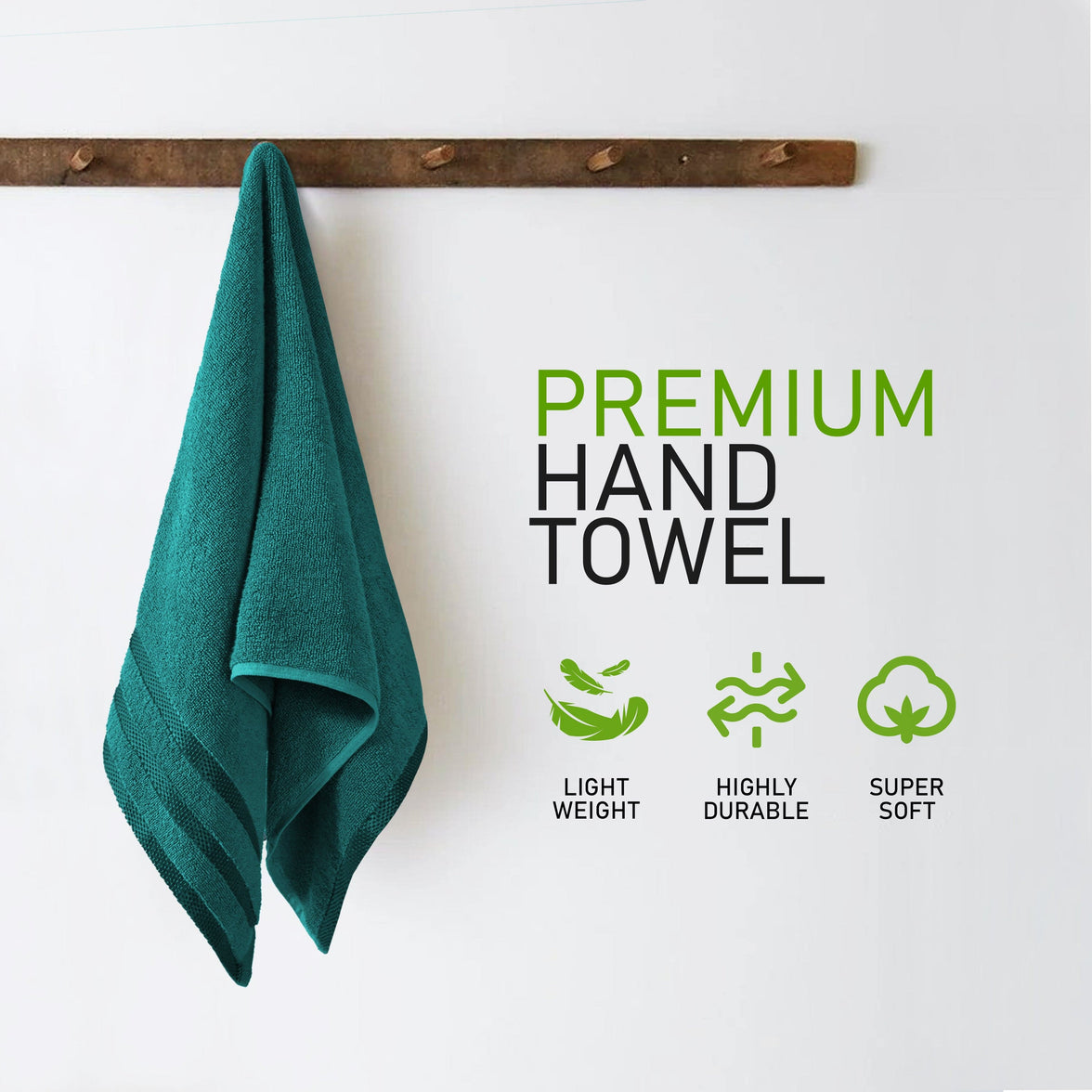 Belmont Viscose Stripe Jade Green Towels 100% Cotton Hotel Quality Super Absorbent 10 Piece Bale Set, 4 Hand Towel & 12 Face Cloths by OLIVIA ROCCO Towels