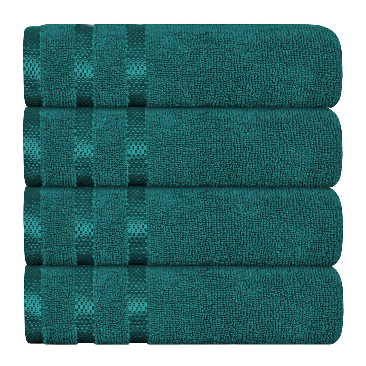 Belmont Viscose Stripe Jade Green Towels 100% Cotton Hotel Quality Super Absorbent 10 Piece Bale Set, 4 Hand Towel & 12 Face Cloths by OLIVIA ROCCO 4 PK HAND TOWEL / JADE GREEN Towels