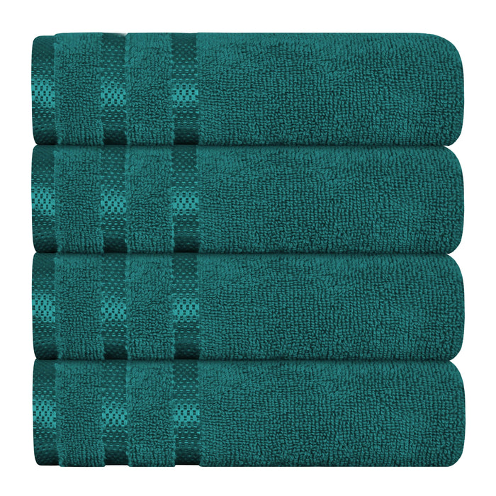 Belmont Viscose Stripe Jade Green Towels 100% Cotton Hotel Quality Super Absorbent 10 Piece Bale Set, 4 Hand Towel & 12 Face Cloths by OLIVIA ROCCO 4 PK HAND TOWEL / JADE GREEN Towels