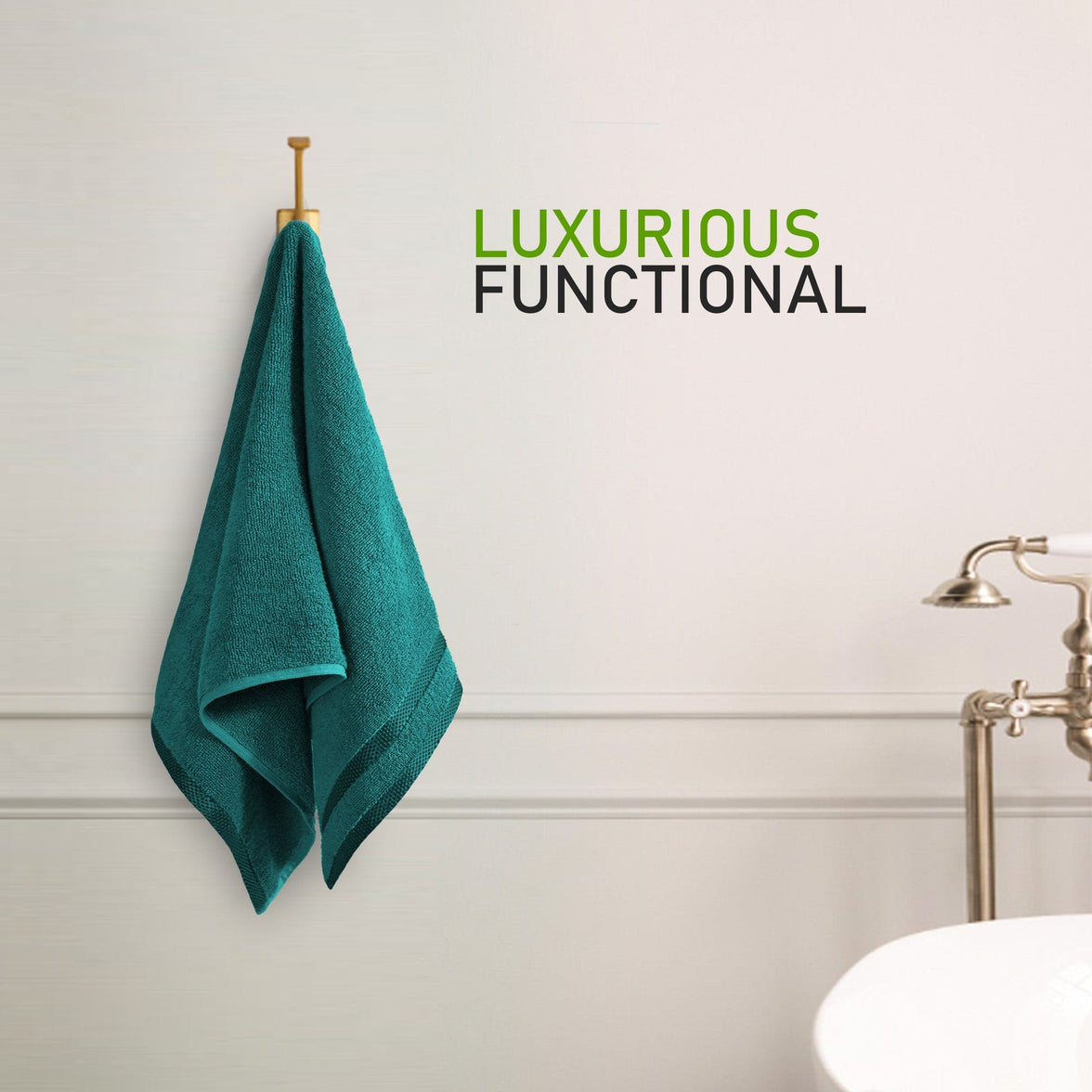 Belmont Viscose Stripe Jade Green Towels 100% Cotton Hotel Quality Super Absorbent 10 Piece Bale Set, 4 Hand Towel & 12 Face Cloths by OLIVIA ROCCO Towels