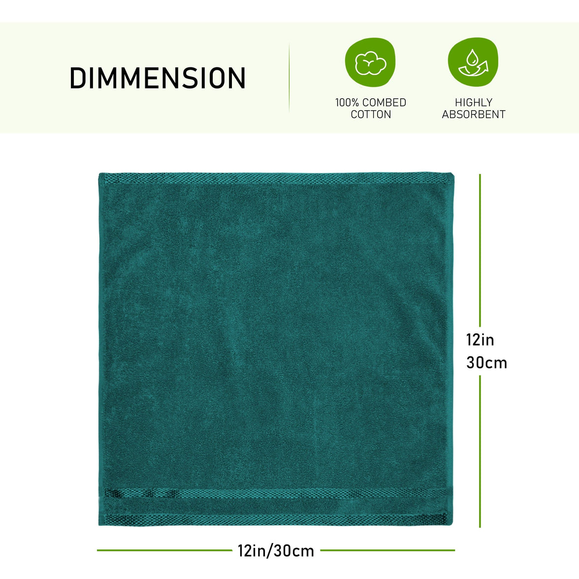 Belmont Viscose Stripe Jade Green Towels 100% Cotton Hotel Quality Super Absorbent 10 Piece Bale Set, 4 Hand Towel & 12 Face Cloths by OLIVIA ROCCO Towels