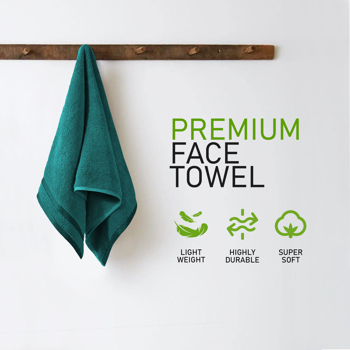 Belmont Viscose Stripe Jade Green Towels 100% Cotton Hotel Quality Super Absorbent 10 Piece Bale Set, 4 Hand Towel & 12 Face Cloths by OLIVIA ROCCO Towels
