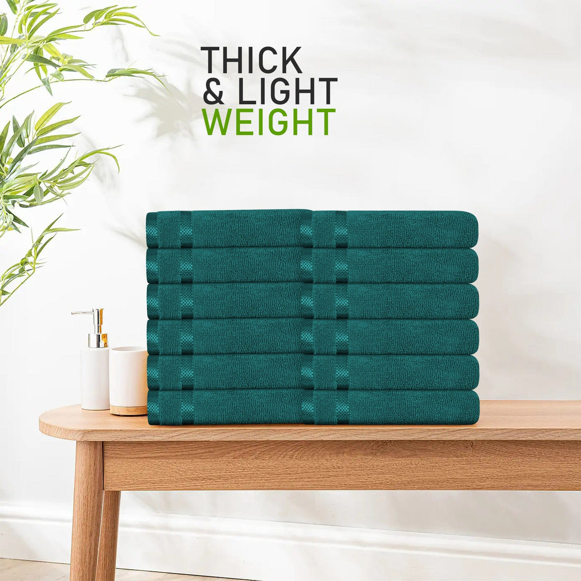 Belmont Viscose Stripe Jade Green Towels 100% Cotton Hotel Quality Super Absorbent 10 Piece Bale Set, 4 Hand Towel & 12 Face Cloths by OLIVIA ROCCO Towels