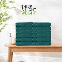 Belmont Viscose Stripe Jade Green Towels 100% Cotton Hotel Quality Super Absorbent 10 Piece Bale Set, 4 Hand Towel & 12 Face Cloths by OLIVIA ROCCO Towels