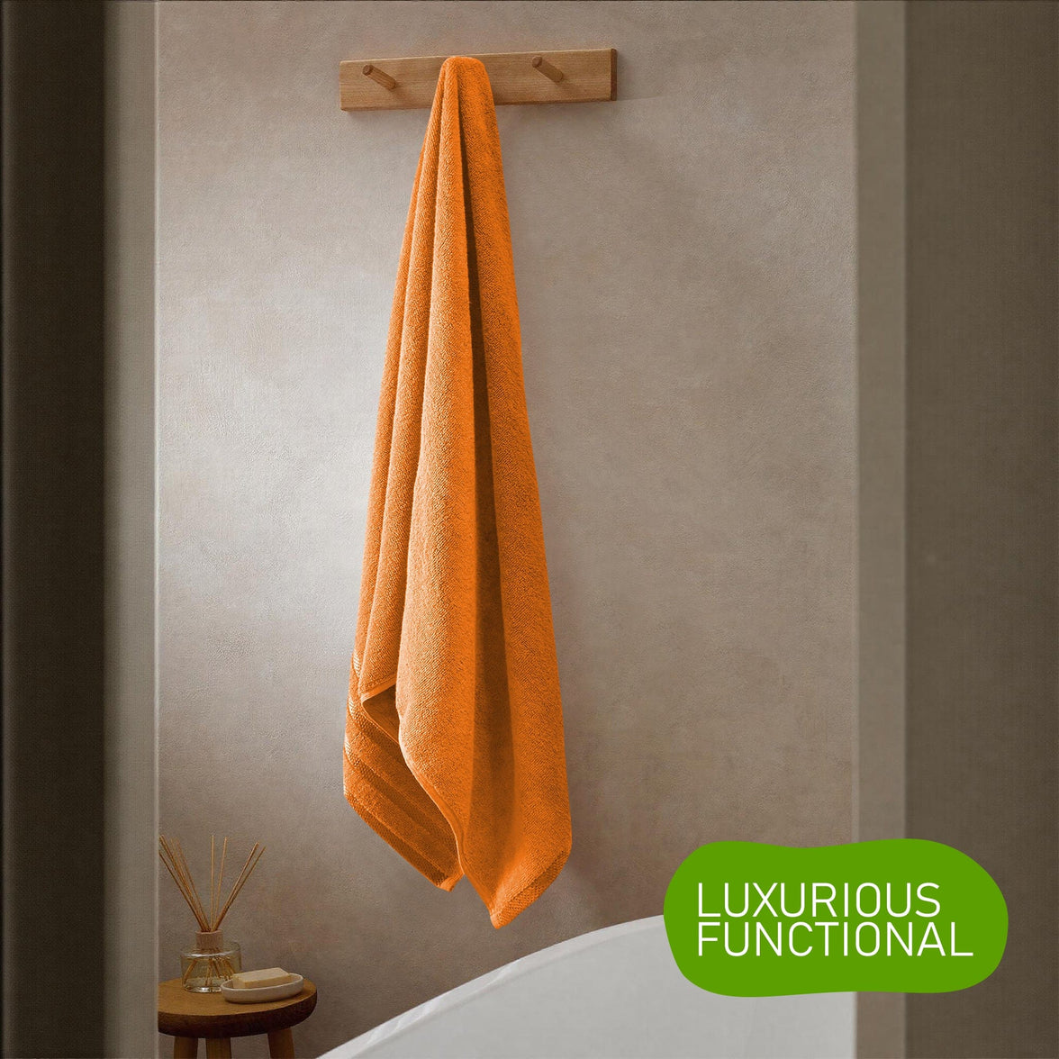 Belmont Viscose Stripe Orange Towels 100% Cotton Hotel Quality Super Absorbent 10 Piece Bale Set, 4 Hand Towel & 12 Face Cloths by OLIVIA ROCCO Towels