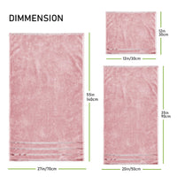 Belmont Viscose Stripe Pink Towels 100% Cotton Hotel Quality Super Absorbent 10 Piece Bale Set, 4 Hand Towel & 12 Face Cloths by OLIVIA ROCCO Towels