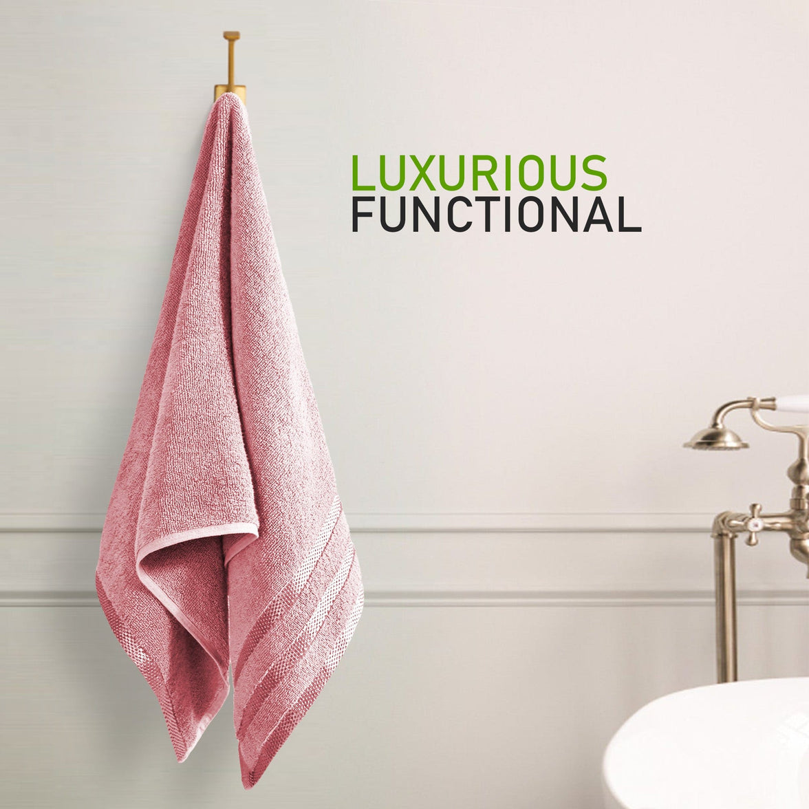 Belmont Viscose Stripe Pink Towels 100% Cotton Hotel Quality Super Absorbent 10 Piece Bale Set, 4 Hand Towel & 12 Face Cloths by OLIVIA ROCCO Towels