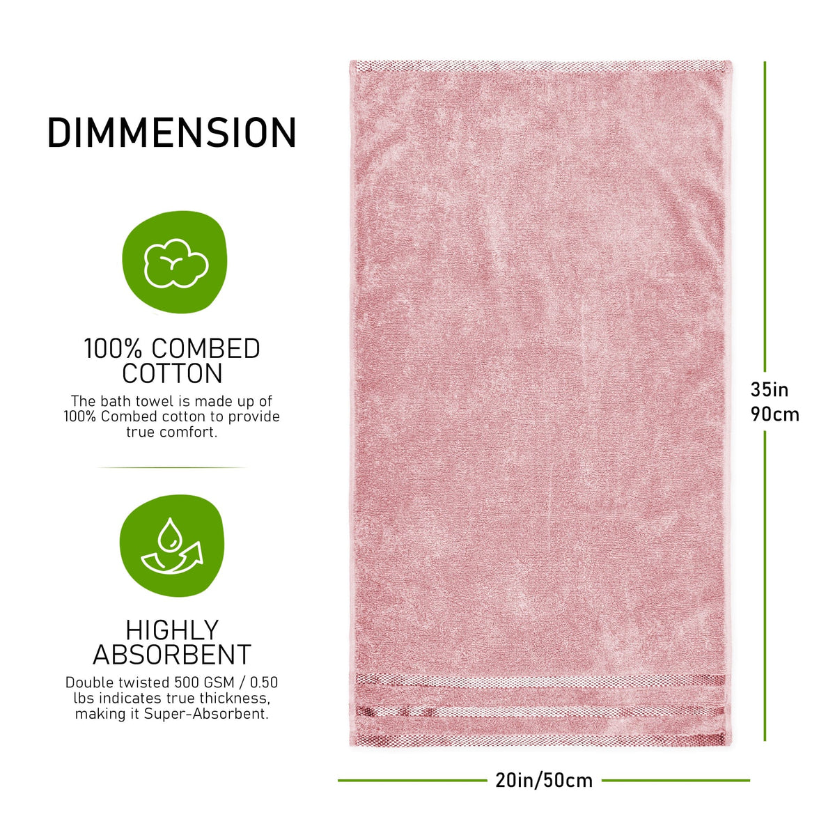 Belmont Viscose Stripe Pink Towels 100% Cotton Hotel Quality Super Absorbent 10 Piece Bale Set, 4 Hand Towel & 12 Face Cloths by OLIVIA ROCCO Towels