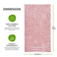 Belmont Viscose Stripe Pink Towels 100% Cotton Hotel Quality Super Absorbent 10 Piece Bale Set, 4 Hand Towel & 12 Face Cloths by OLIVIA ROCCO Towels