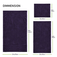 Belmont Viscose Stripe Purple Towels 100% Cotton Hotel Quality Super Absorbent 10 Piece Bale Set, 4 Hand Towel & 12 Face Cloths by OLIVIA ROCCO Towels