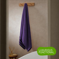 Belmont Viscose Stripe Purple Towels 100% Cotton Hotel Quality Super Absorbent 10 Piece Bale Set, 4 Hand Towel & 12 Face Cloths by OLIVIA ROCCO Towels