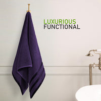 Belmont Viscose Stripe Purple Towels 100% Cotton Hotel Quality Super Absorbent 10 Piece Bale Set, 4 Hand Towel & 12 Face Cloths by OLIVIA ROCCO Towels