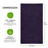Belmont Viscose Stripe Purple Towels 100% Cotton Hotel Quality Super Absorbent 10 Piece Bale Set, 4 Hand Towel & 12 Face Cloths by OLIVIA ROCCO Towels
