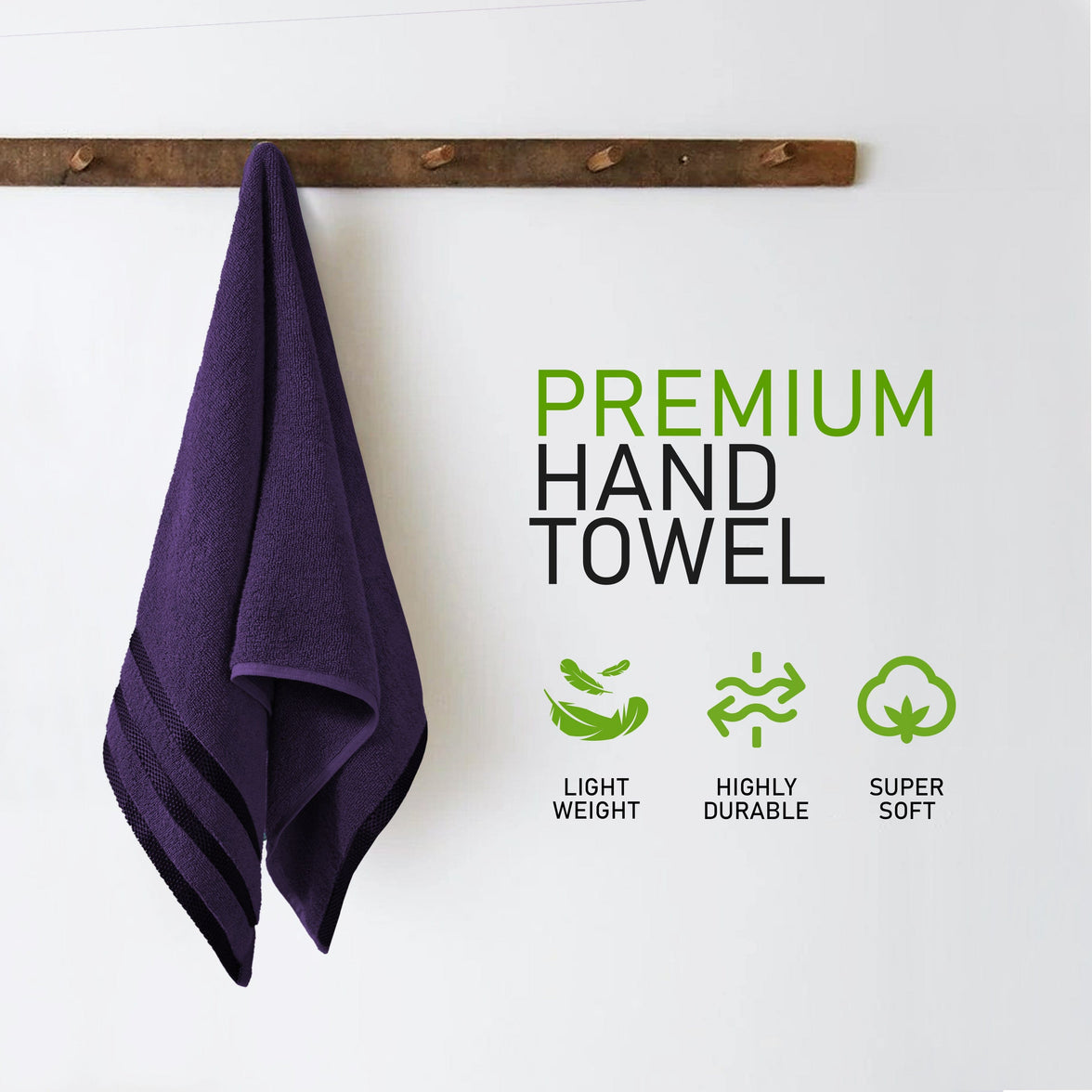 Belmont Viscose Stripe Purple Towels 100% Cotton Hotel Quality Super Absorbent 10 Piece Bale Set, 4 Hand Towel & 12 Face Cloths by OLIVIA ROCCO Towels