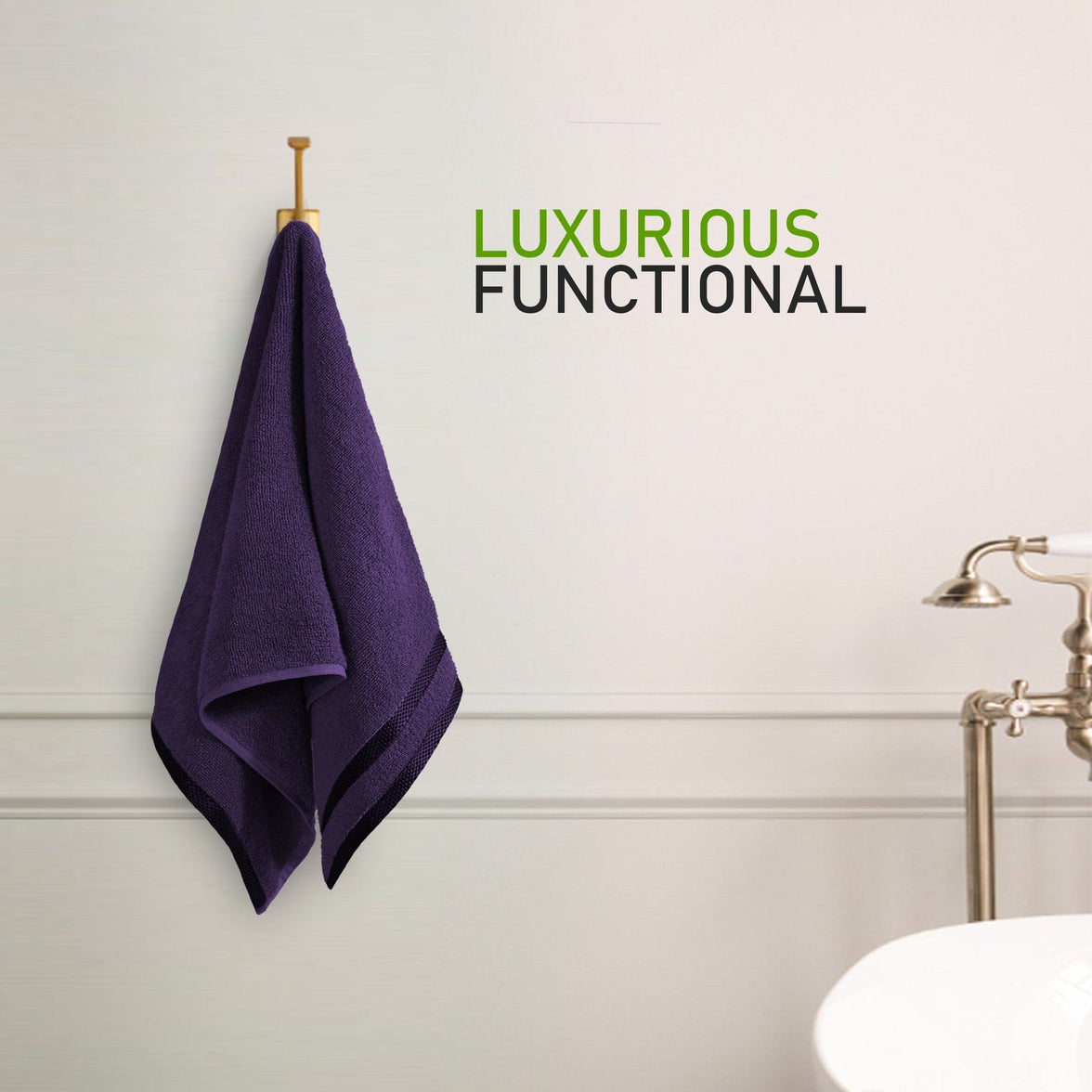Belmont Viscose Stripe Purple Towels 100% Cotton Hotel Quality Super Absorbent 10 Piece Bale Set, 4 Hand Towel & 12 Face Cloths by OLIVIA ROCCO Towels