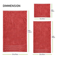 Belmont Viscose Stripe Red Towels 100% Cotton Hotel Quality Super Absorbent 10 Piece Bale Set, 4 Hand Towel & 12 Face Cloths by OLIVIA ROCCO Towels