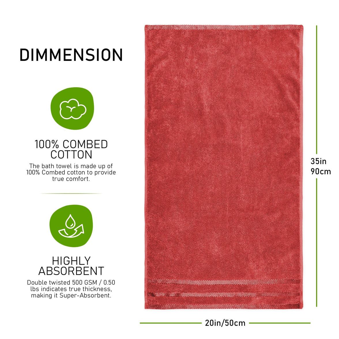 Belmont Viscose Stripe Red Towels 100% Cotton Hotel Quality Super Absorbent 10 Piece Bale Set, 4 Hand Towel & 12 Face Cloths by OLIVIA ROCCO Towels