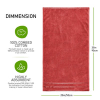 Belmont Viscose Stripe Red Towels 100% Cotton Hotel Quality Super Absorbent 10 Piece Bale Set, 4 Hand Towel & 12 Face Cloths by OLIVIA ROCCO Towels