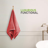 Belmont Viscose Stripe Red Towels 100% Cotton Hotel Quality Super Absorbent 10 Piece Bale Set, 4 Hand Towel & 12 Face Cloths by OLIVIA ROCCO Towels