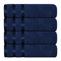 Belmont Viscose Stripe Royal Blue Towels 100% Cotton Hotel Quality Super Absorbent 10 Piece Bale Set, 4 Hand Towel & 12 Face Cloths by OLIVIA ROCCO 4 PK HAND TOWEL / ROYAL BLUE Towels