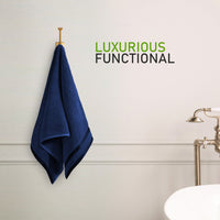 Belmont Viscose Stripe Royal Blue Towels 100% Cotton Hotel Quality Super Absorbent 10 Piece Bale Set, 4 Hand Towel & 12 Face Cloths by OLIVIA ROCCO Towels