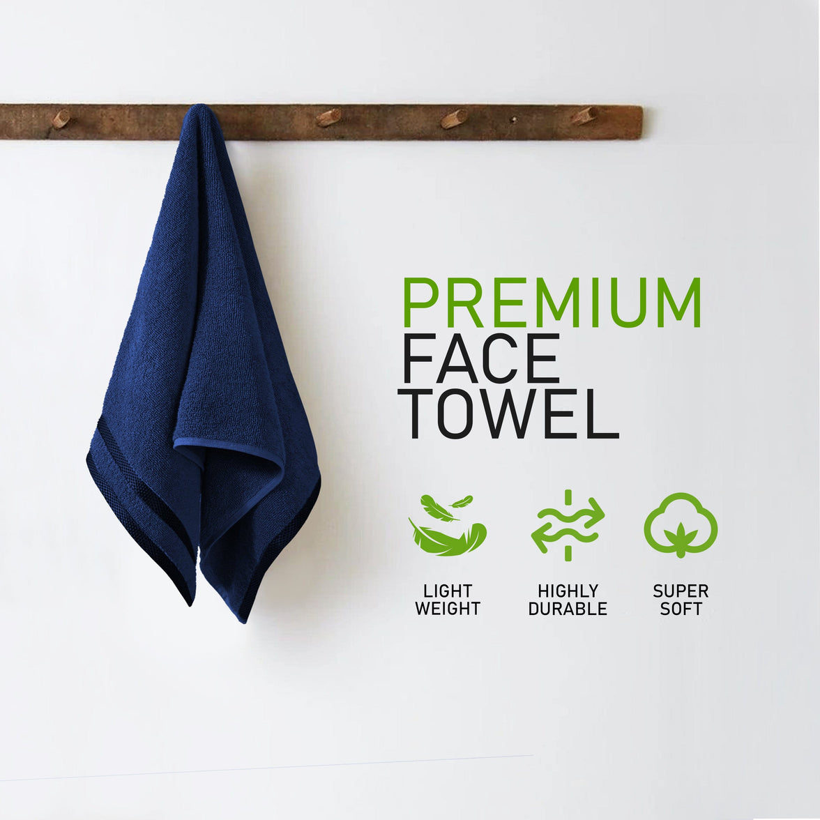 Belmont Viscose Stripe Royal Blue Towels 100% Cotton Hotel Quality Super Absorbent 10 Piece Bale Set, 4 Hand Towel & 12 Face Cloths by OLIVIA ROCCO Towels