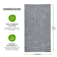 Belmont Viscose Stripe Silver Towels 100% Cotton Hotel Quality Super Absorbent 10 Piece Bale Set, 4 Hand Towel & 12 Face Cloths by OLIVIA ROCCO Towels