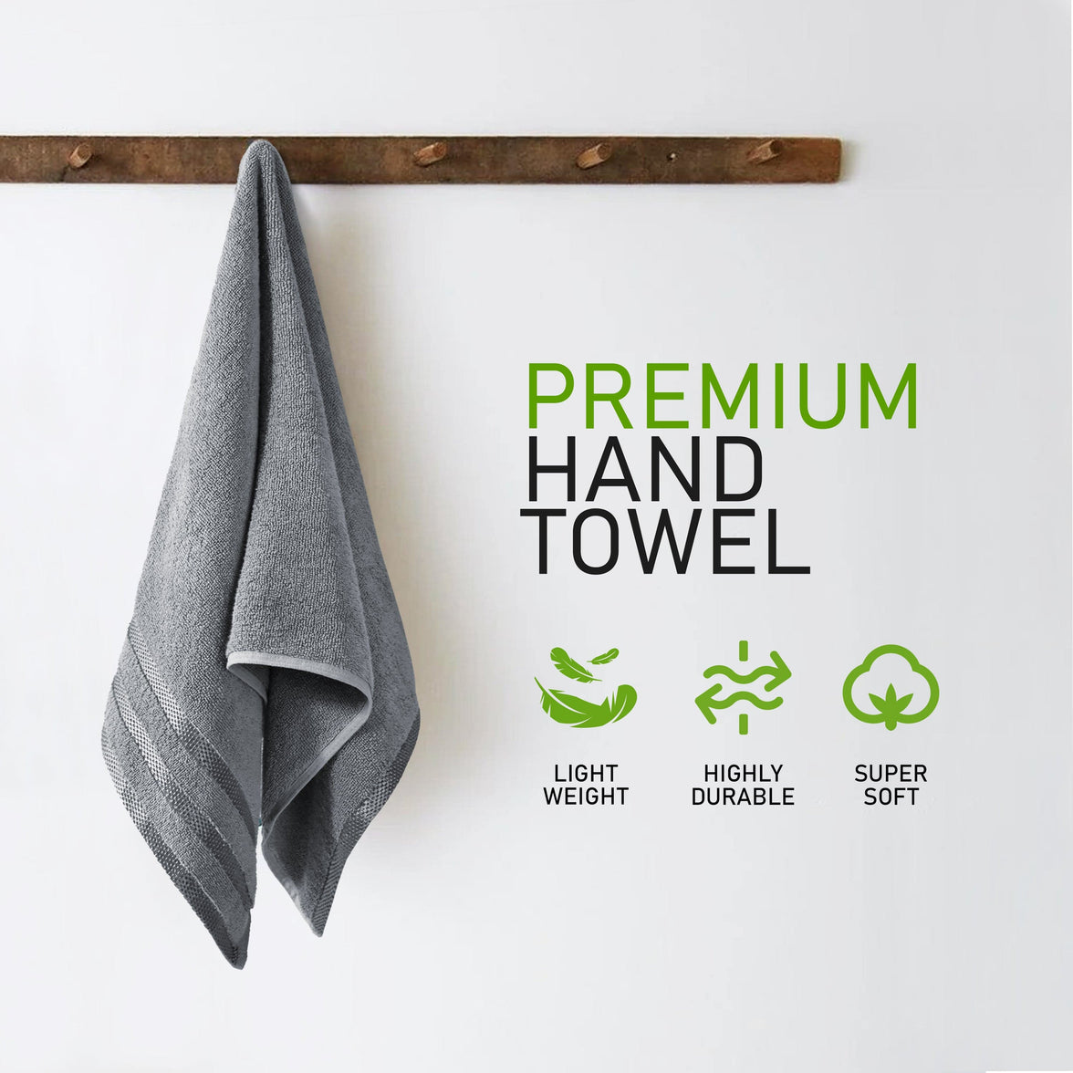 Belmont Viscose Stripe Silver Towels 100% Cotton Hotel Quality Super Absorbent 10 Piece Bale Set, 4 Hand Towel & 12 Face Cloths by OLIVIA ROCCO Towels