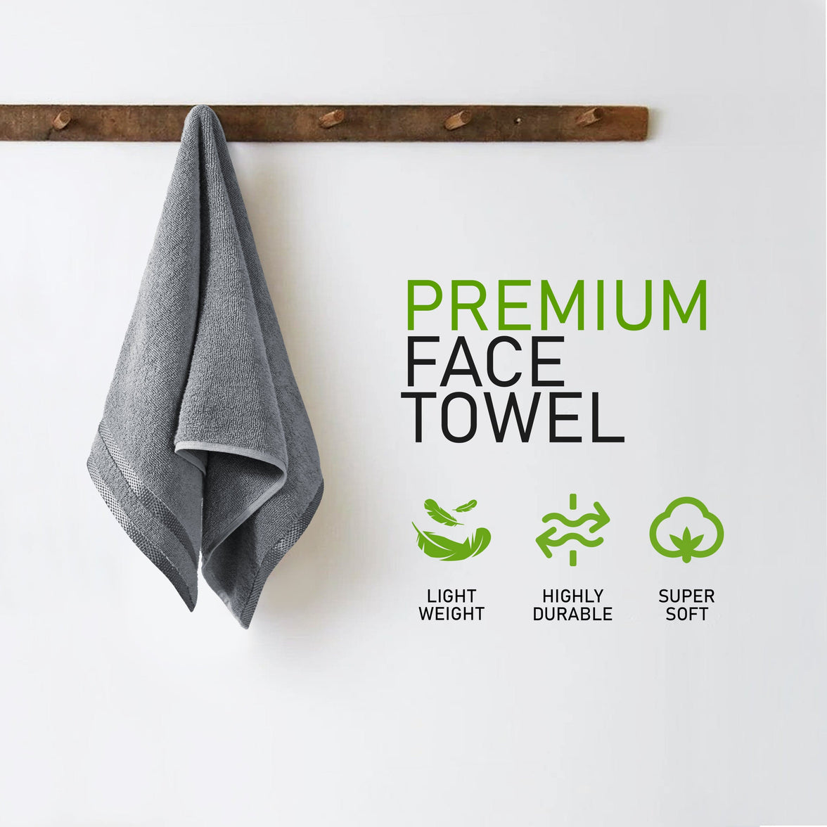 Belmont Viscose Stripe Silver Towels 100% Cotton Hotel Quality Super Absorbent 10 Piece Bale Set, 4 Hand Towel & 12 Face Cloths by OLIVIA ROCCO Towels
